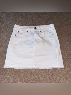 American Eagle Outfitters White Hi-Rise Denim Mini Skirt